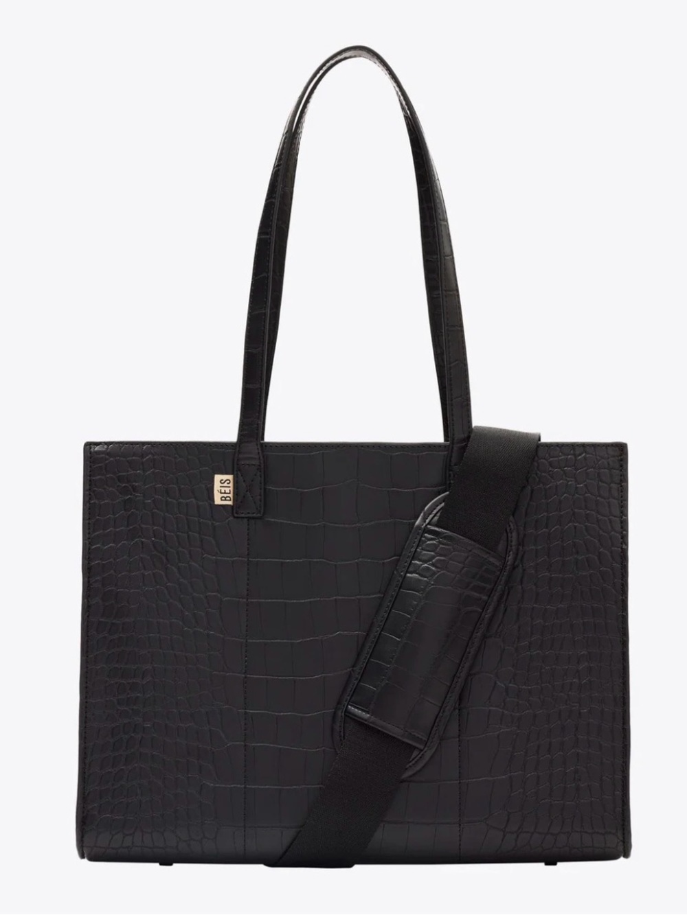BEIS The Work Tote in Black Croc